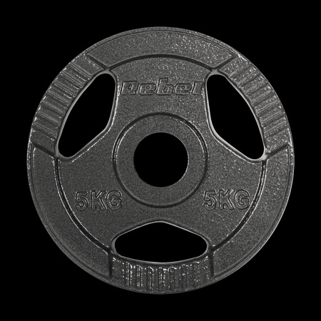Obciążenie żeliwne olimpijskie zestaw 4x5kg, otwór 51mm, talerz z uchwytami, REBEL ACTIVE