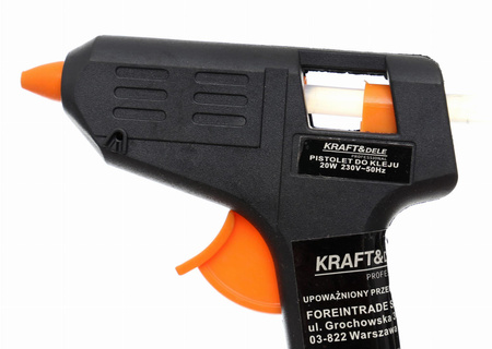 PISTOLET DO KLEJU NA GORĄCO 20W + 7 WKŁADÓW KD10351 - KRAFT&DELE