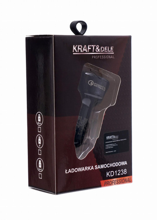 Ładowarka samochodowa QUICK CHARGE 3 porty USB LED KD1238 - KRAFT&DELE
