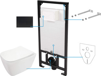 Zestaw WC podtynkowy 6 w 1 (CDYN6ZPW) - Deante