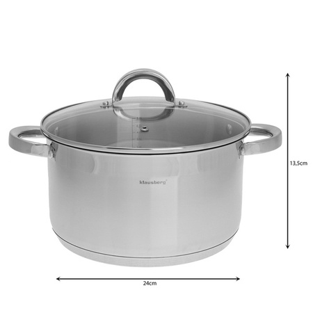 Garnek stal, Ø24cm 6,0l Klausber KB-7126