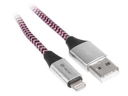 Kabel TRACER USB 2.0 iPhone AM - lightning 1,0m czarno-fioletowy