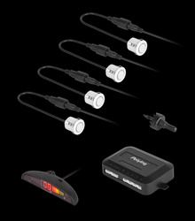 Samochodowe czujniki parkowania z wyświetlaczem (tył) Peiying – białe