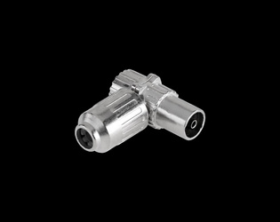 Gniazdo antenowe TV metalowe duże kątowe