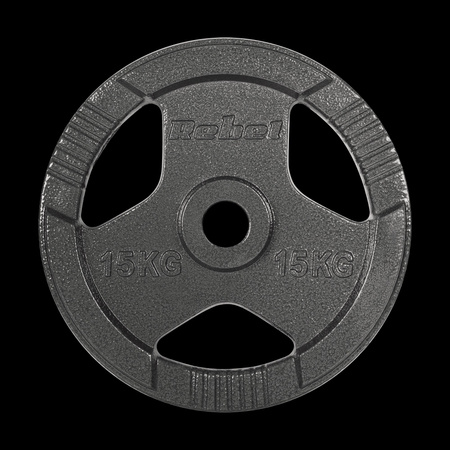 Obciążenie żeliwne olimpijskie zestaw 2x15kg, otwór 51mm, talerz z uchwytami, REBEL ACTIVE