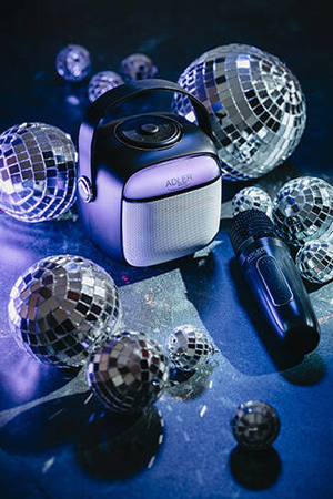 AD 1199 black Głośnik do karaoke z mikrofonem - SD/USB/AUX/Bluetooth