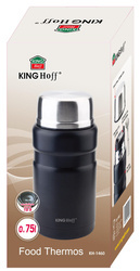 Termos na żywność,stal 0,75l czarny Kingh KH-1460