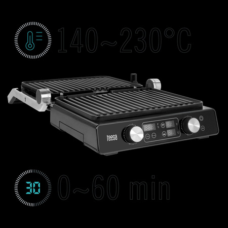 Grill elektryczny TEESA , panini grill , opiekacz, 3 pozycje , wyjmowane wkłady, 2000W