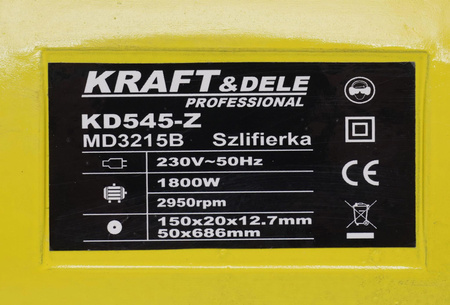 SZLIFIERKA STOŁOWA TAŚMOWA 1800W KD545-Z - KRAFT&DELE