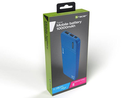 Power bank TRACER 10000 mAh 2A slim BLUE