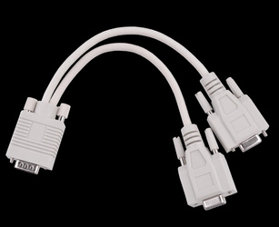 Adapter VGA (15pin męski) -2x (15pin żeński)