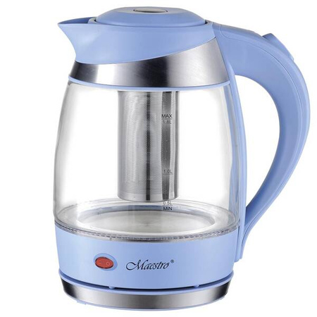 MR-065-BLUE Czajnik elektryczny szklany (+ zaparzacz ) 1,8l 2200W