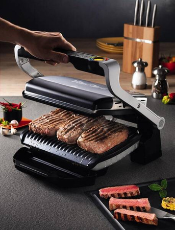 Grill Tefal GC712D ( składany ; 2000W ; kolor srebrny )