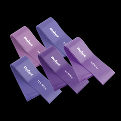 Zestaw gum do ćwiczeń lateksowy - Mini Band L, 2.3-18.2 kg, 5 gum, fioletowy, REBEL ACTIVE