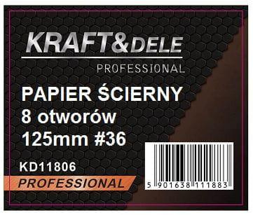 Papier ścierny 50szt. krążek 125mm P36 na rzep KD11806 - KRAFT&DELE