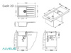 CADIT 20 kol. 81 BETON (790x500) zlew Granital 1 kom. z syfonem POP-UP 3 1/2" ALVEUS (1132025)