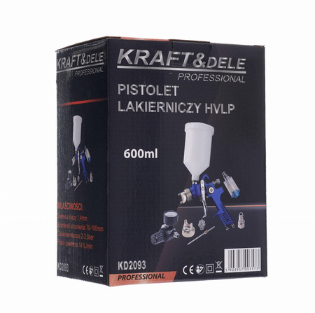 Pistolet lakierniczy HVLP 600ml KD2093 - KRAFT&DELE