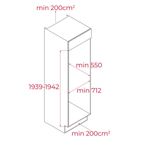 Chłodziarko-zamrażarka do zabudowy NoFrost 194cm RBF 78780 FI WH TEKA