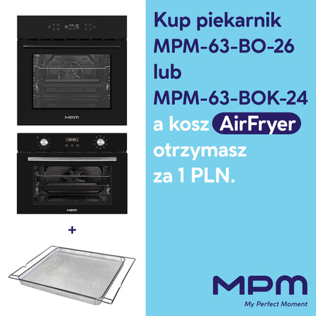 Kompaktowy piekarnik do zabudowy MPM-63-BOK-24 +  GRATIS  blacha AirFryer