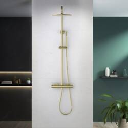 Zestaw termostatyczny prysznicowy natynkowy BOSTON BOS-ZKPN.400 TERMO ZŁOTO SZAMPAŃSKIE Blue Water