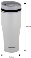 Kubek termiczny, beżowy, 380ml Klausber KB-7620
