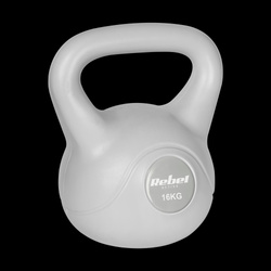 Kettlebell bitumiczny 16 kg szary REBEL ACTIVE
