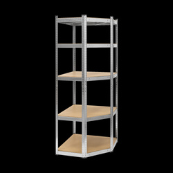 Regał metalowy magazynowy narożny 180x40x70 srebrny Rebel