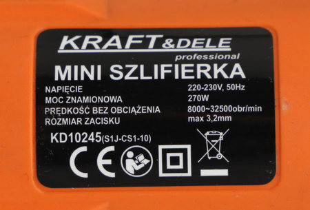 Mini szlifierka 270W KD10245 235elem. - KRAFT&DELE