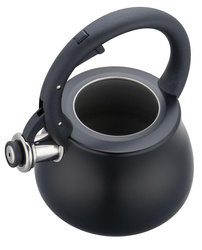 Czajnik z gwizdkiem, stal nierdzewna, czarny ze srebrnymi elementami, 2,8l, Klausberg, KB-7918 KB-7918