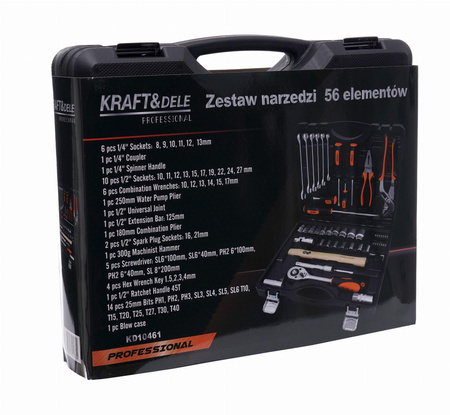 ZESTAW NARZĘDZI 56 el. KD10461 - KRAFT&DELE