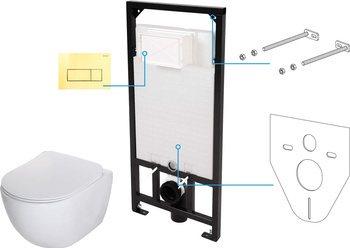 Zestaw WC podtynkowy 6 w 1 (CDEZ6ZPW) - Deante