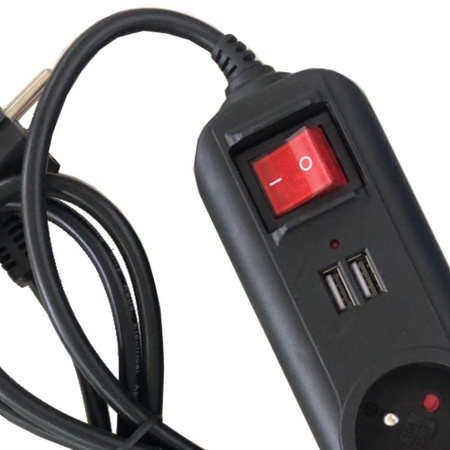 Przedłużacz z USB 1,5m 3 gniazda KD4031 - KRAFT&DELE