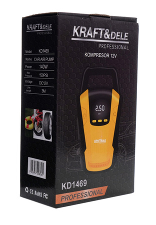 KOMPRESOR SAMOCHODOWY 12V 140W KD1469 - KRAFT&DELE