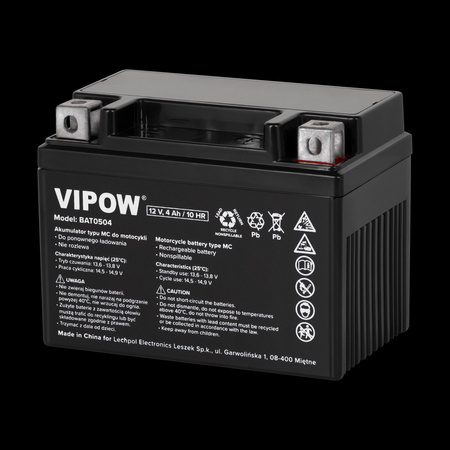 Akumulator VIPOW typ MC do motocykli 12V 3Ah