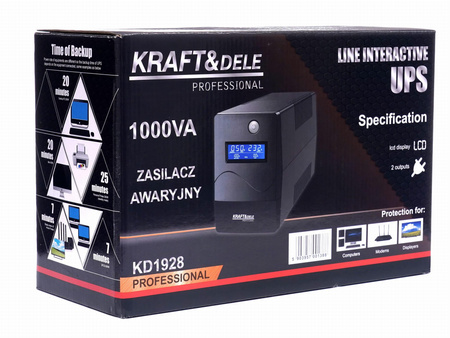 Zasilacz awaryjny UPS 1000VA LCD KD1928 - KRAFT&DELE