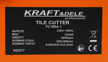 Pilarka stołowa do glazury 1800W KD577 - KRAFT&DELE
