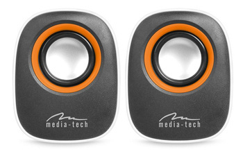 IBO - Głośniki stereofoniczne zasilane z portu USB, RMS 6W, regulacja glośności, białe