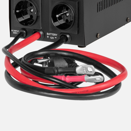 Zasilacz awaryjny KEMOT PROsinus-800-LFP4 przetwornica z czystym przebiegiem sinusoidalnym i funkcją ładowania 12V 230V 800VA/500W