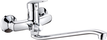 Bateria umywalkowa ścienna z wydłużoną wylewką - podłączenie na wąż (BMO 056M) - Neo