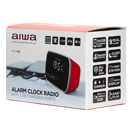 Radiobudzik AIWA CRU-19RD czerwony (8435256896763) - AIWA