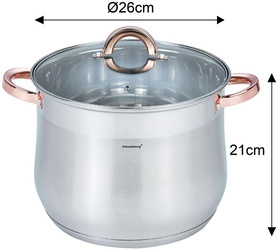 Garnek stalowy z pokrywą, 10.7L, Ø2cm, Klausberg, KB-7794 KB-7794
