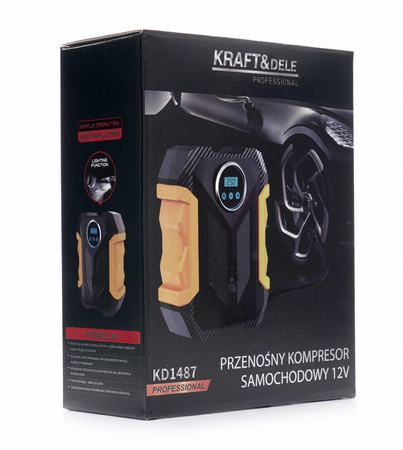 PRZENOŚNY KOMPRESOR SAMOCHODOWY 12V KD1487 - KRAFT&DELE
