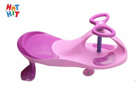 Jeździk Grawitacyjny Swing Car- Kauczukowe Koła LED różowy