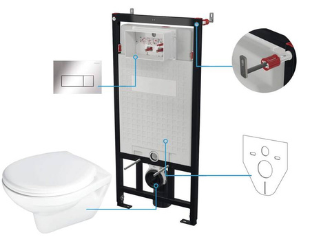 Zestaw WC podtynkowy 6 w 1 (CMOS6SPW) - Deante