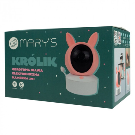 MARY'S Nania kamera elektroniczna 2w1 Królik różowy Wifi TUYA (MW61500) - Eco Light