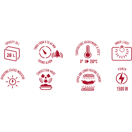 Piekarnik elektryczny z termoobiegiem 28 l MPE-28/T MPM