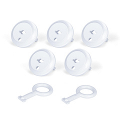 Zaślepka gniazda uniwersalna w komplecie 5szt+kluczyk biały MONTIS MT066