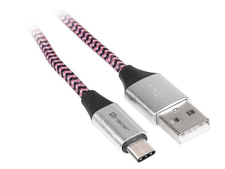 Kabel TRACER USB 2.0 TYPE-C A Male - C Male 1,0m czarno-fioletowy