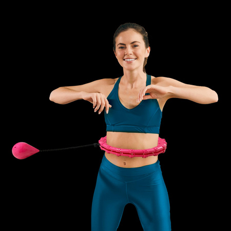Smart Hula Hop odchudzające koło z wypustkami i obciążeniem 50cm, różowe, REBEL ACTIVE