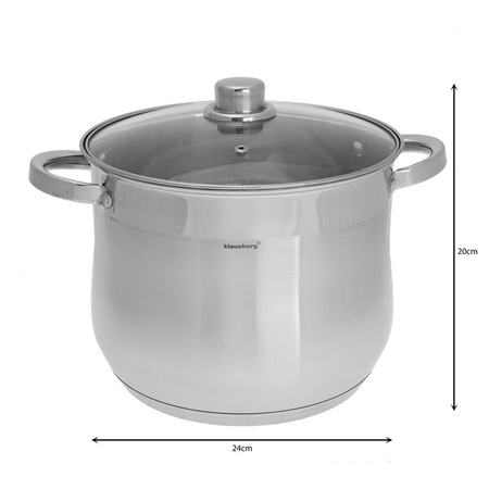 Garnek stal, Ø24cm 8.6l Klausber KB-7163